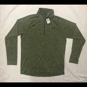Under armor men olive green long sleeve pullover tech hoodie